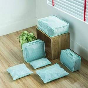 Planet Gates Green dots 6PCS Men and Women Travel  Bag Clothes Underwear Bra Packing Cube Luggage Organizer Pouch Family Closet Divider Organiser Bags