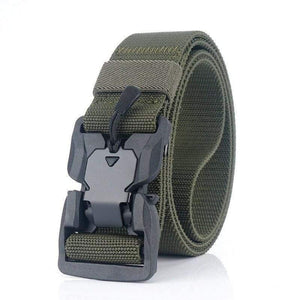 Elastic Belt Hard ABS Magnetic Buckle Men Military Tactical Belt High Strength Elastic Nylon Soft No Hole Army Belt