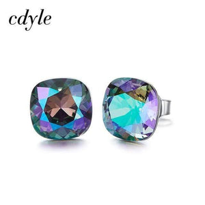 Planet Gates Green Embellished with Crystal Stud Earrings Women Earrings Austrian Rhinestone 925 Sterling Silver Earrings