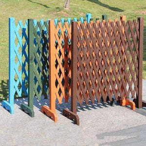 Planet Gates Green Expanding Wooden Garden Wall Fence Panel Plant Climb Trellis partition Decorative Garden Fence for Home Yard Garden Decoration