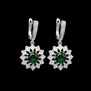 Planet Gates green Fashion Blue Zircon Silver 925 Jewelry Hanging Drop Dangle Earrings For Women With Stones Free Gift drop ship