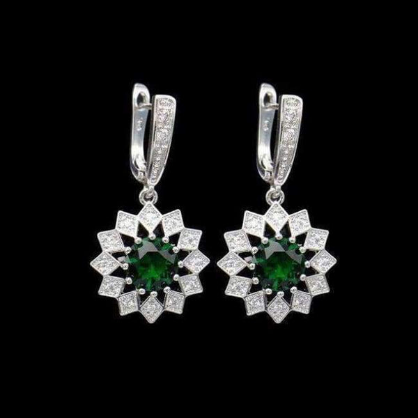 Planet Gates green Fashion Blue Zircon Silver 925 Jewelry Hanging Drop Dangle Earrings For Women With Stones Free Gift drop ship