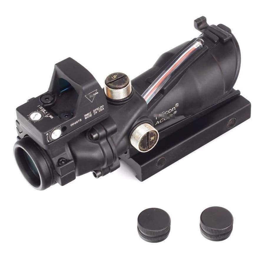 Planet Gates Green Fiber BDC Hunting 4X32 Real Fiber Optics Chevron BDC Reticle Red Green Illuminated Riflescope for Rifle .223 .308 Caliber