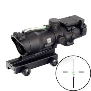 Planet Gates Green Fiber BDC Hunting 4X32 Real Fiber Optics Chevron BDC Reticle Red Green Illuminated Riflescope for Rifle .223 .308 Caliber