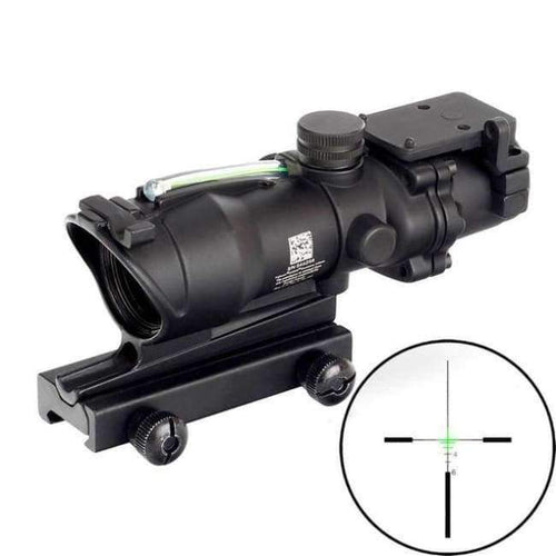 Planet Gates Green Fiber BDC Hunting 4X32 Real Fiber Optics Chevron BDC Reticle Red Green Illuminated Riflescope for Rifle .223 .308 Caliber