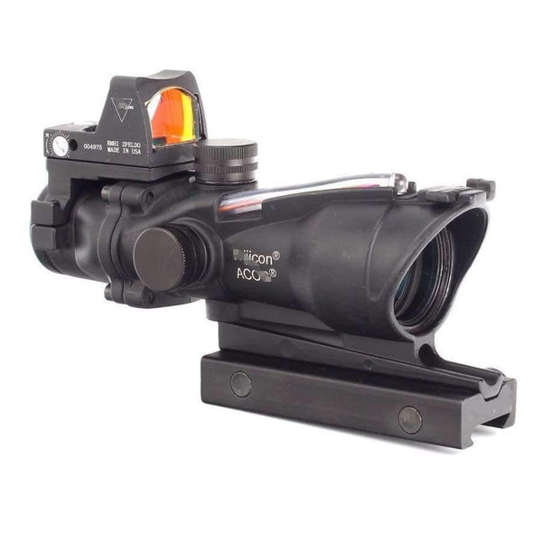 Planet Gates Green Fiber BDC Hunting 4X32 Real Fiber Optics Chevron BDC Reticle Red Green Illuminated Riflescope for Rifle .223 .308 Caliber