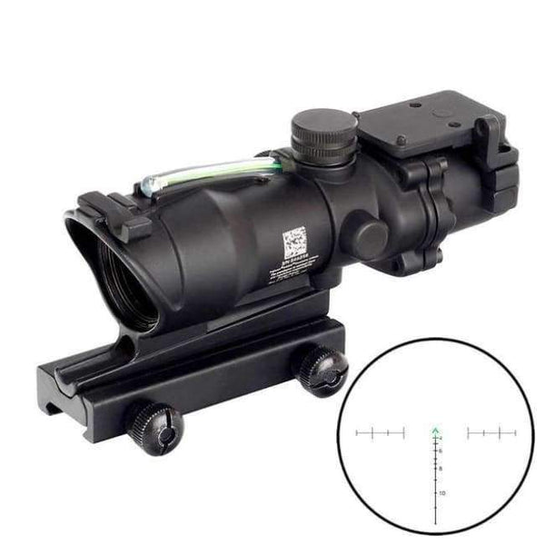 Planet Gates Green Fiber Chevron Hunting 4X32 Real Fiber Optics Chevron BDC Reticle Red Green Illuminated Riflescope for Rifle .223 .308 Caliber