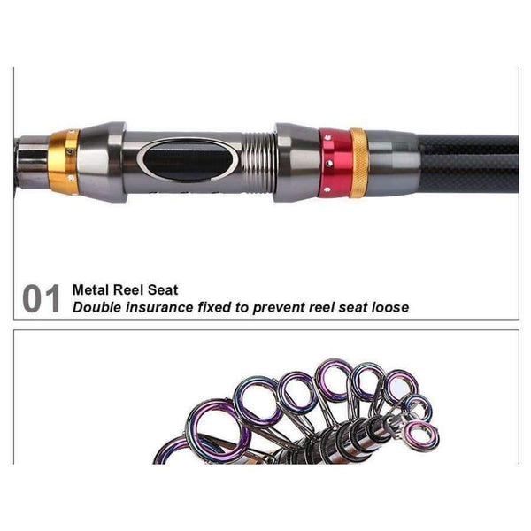 Planet Gates Green Fishing Reel Rod Combo Set 1.8-3.6M Carbon Telescopic Fishing Rod with 11BB 4000 Series Spinning Reel Vara De Pesca