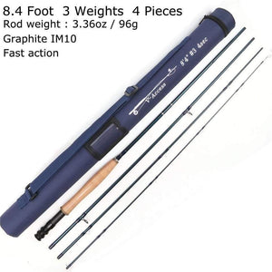 Planet Gates Green Fly Fishing Rod 3/4/5/6/7/8/10/12 WT 8'4''/ 9' Carbon Fly rods With Tube