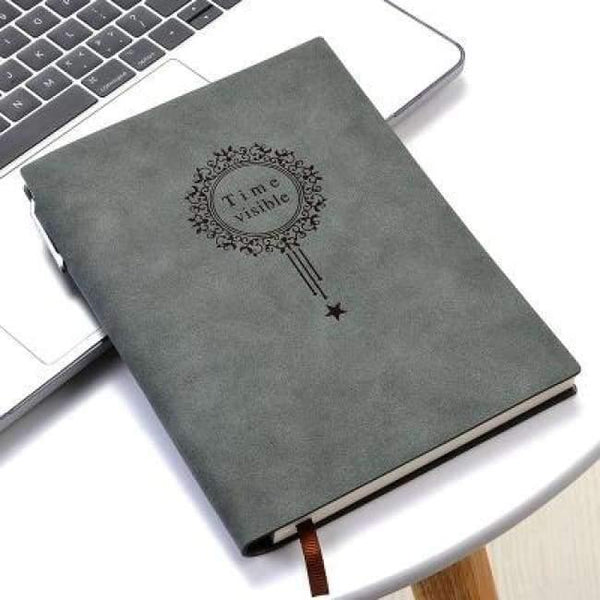 Planet Gates Green Free Make logo A5 Notebook Name Custom Leather Writing Pads Binder Black Diary Office School Supply Leader Gift with Pen Box