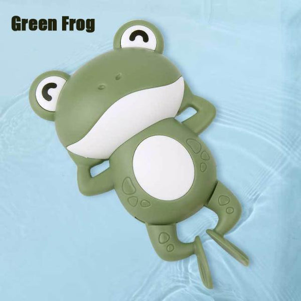 Planet Gates Green Frog Baby Bath Toys Animal Cute Cartoon Tortoise Crab Classic Baby Water Toy Infant Swim Chain Clockwork Toy For Kid 2021 Newest