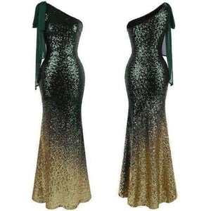 Planet Gates Green Gold / 12 / China Angel-fashions Long Evening Dress Vintage Sequin Gradient Mermaid Dresses Blue 286