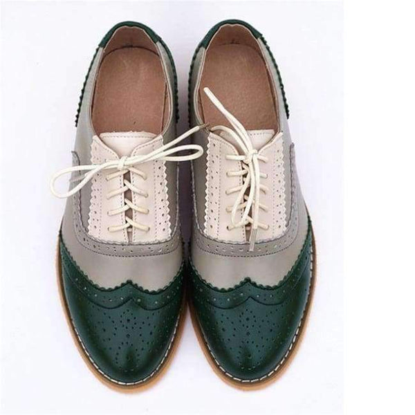 Planet Gates green grey white / 5.5 women genuine leather oxford shoes woman flats handmade vintage retro lace up loafers brown casual sneakers flat shoes for women