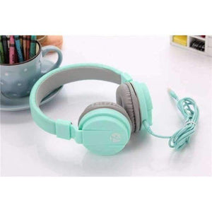 Planet Gates Green Headphones Candy Color Foldable Kids Headset with Mic Earphone for Mp3 Smartphone Girl Children Xiaomi
