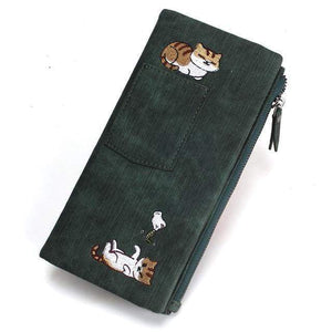 Planet Gates Green Jeans Style Women Wallet Long Zipper Girl High Grade Pu Leather Phone Case Female Card Holder Wallet
