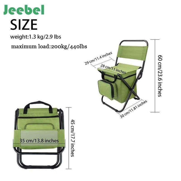 Planet Gates green Jeebel Foldable Fishing Chair Portable Zipper Bag Rest High Quality  Oxford Cloth Folding Beach Picnic Tourist Outdoor Furniture