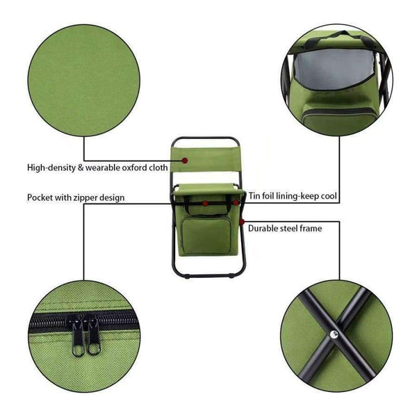 Planet Gates green Jeebel Foldable Fishing Chair Portable Zipper Bag Rest High Quality  Oxford Cloth Folding Beach Picnic Tourist Outdoor Furniture