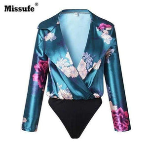Planet Gates Grøn / L 7 farver hak elegant blomsterprint damebodyer 2018 sommer afslappet kort jumpsuit kvindeoveralls festbody