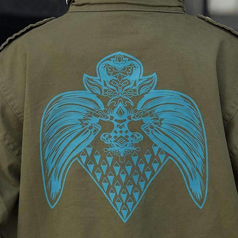 Planet Gates Green / L Autumn Printing Windbreaker Female Long Sleeve Jaqueta Feminina New Slim Korean Style Army Green Jacket Women S-L