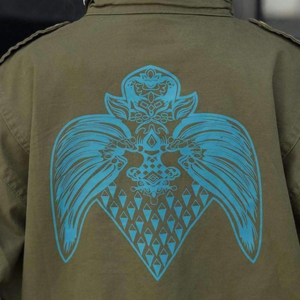 Planet Gates Green / L Autumn Printing Windbreaker Female Long Sleeve Jaqueta Feminina New Slim Korean Style Army Green Jacket Women S-L