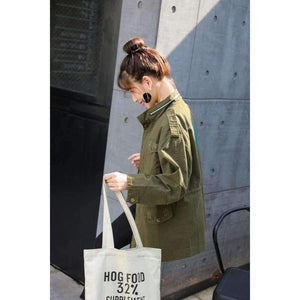 Planet Gates Green / L Autumn Printing Windbreaker Female Long Sleeve Jaqueta Feminina New Slim Korean Style Army Green Jacket Women S-L