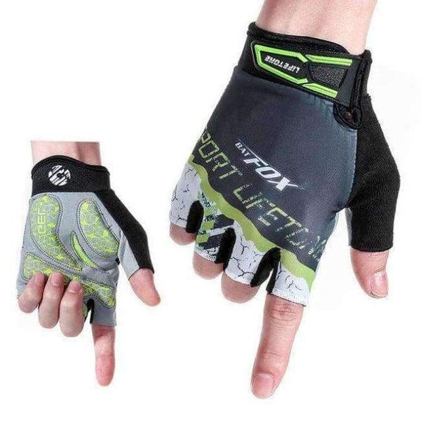 Planet Gates Green / L Cycling Gloves Polyester Fiber Summer Half Finger Gloves Breathable Wear-resistant Sport Gloves Bike Accessories