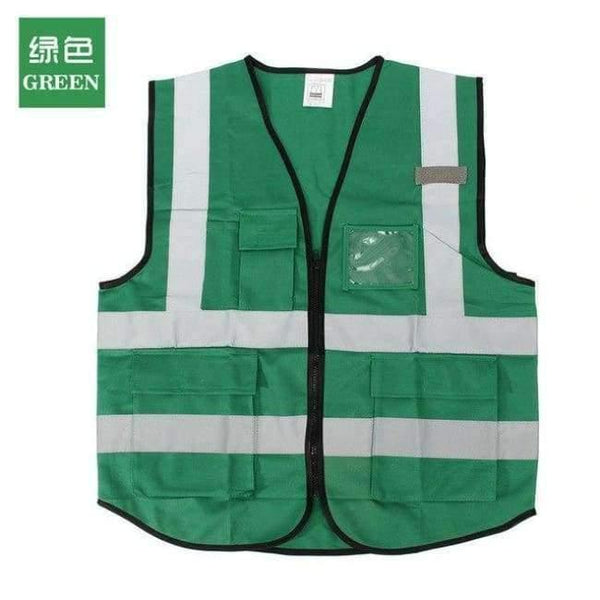 Planet Gates Green / L High Visibility Clothing Clothing Safety Reflective Vest L,XL,5 Color Night Work Security Traffic Cycling