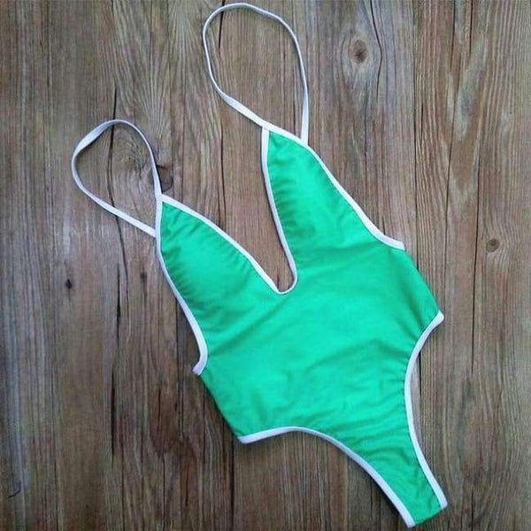 Planet Gates Green / L One Piece Swimsuit 2018 Sexy Swimwear Women High Waist Bathing Suit Backless Bodysuit Summer Beach Wear Feminina Biquini