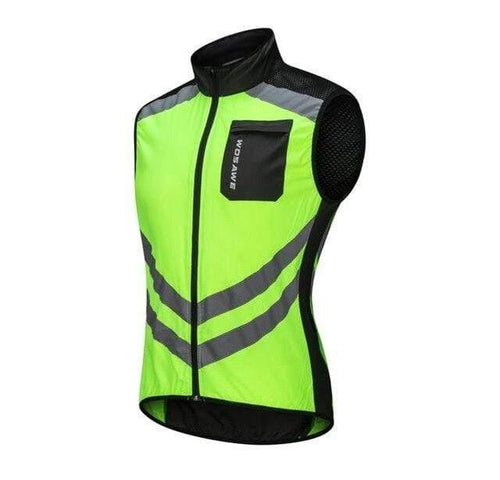 Planet Gates Green / L Reflective Windproof Cycling Vest Breathable Mtb Bicycle Mountain Bike Riding Jackets Sleeveless Safety Sports Waistcoat