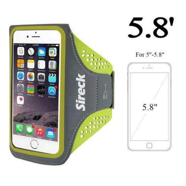 Planet Gates Green L Running Bag Waterproof Sport Arm Bag 5.0'' 5.8'' Phone Case Fitness Gym Bag Jogging Arms Belt Pouch Running Accessories