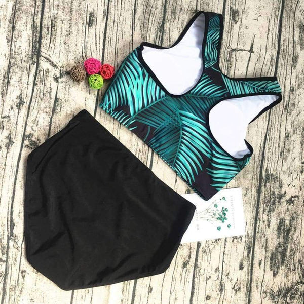 Planet Gates Green / L Swimwear women Falbala vest bodysuit plus size swimwear high waist swimwear women maillot de bain grossesse JL 11