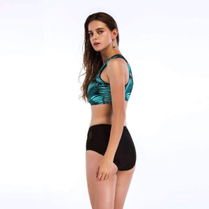 Planet Gates Green / L Swimwear women Falbala vest bodysuit plus size swimwear high waist swimwear women maillot de bain grossesse JL 11