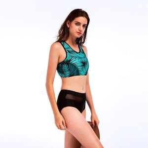 Planet Gates Green / L Swimwear women Falbala vest bodysuit plus size swimwear high waist swimwear women maillot de bain grossesse JL 11