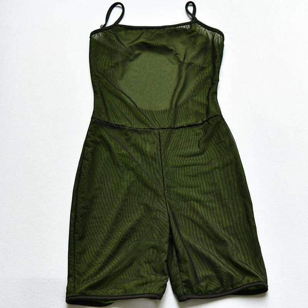 Planet Gates Green / L Transparent Sexy Rompers Womens Jumpsuit Strapless Backless Bandage Bodycon Playsuit Party Jumpsuits For Women 2018