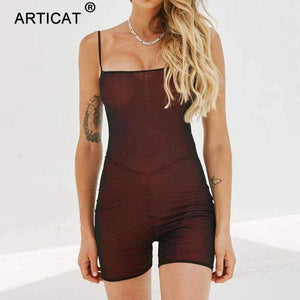 Planet Gates Green / L Transparent Sexy Rompers Womens Jumpsuit Strapless Backless Bandage Bodycon Playsuit Party Jumpsuits For Women 2018