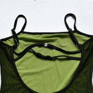 Planet Gates Green / L Transparent Sexy Rompers Womens Jumpsuit Strapless Backless Bandage Bodycon Playsuit Party Jumpsuits For Women 2018