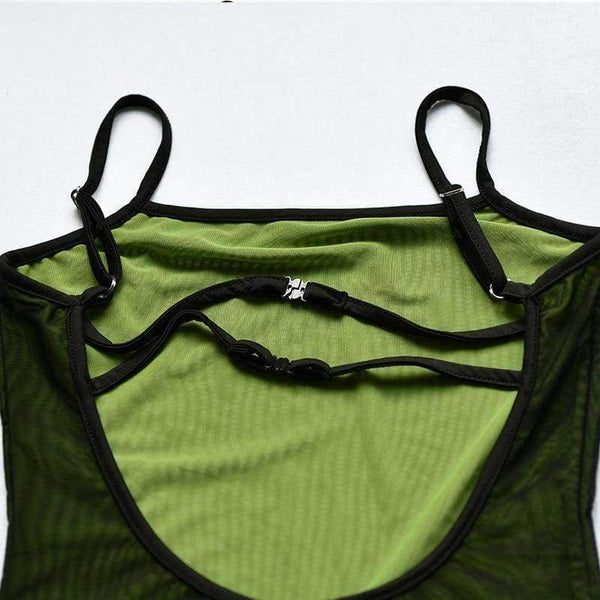 Planet Gates Green / L Transparent Sexy Rompers Womens Jumpsuit Strapless Backless Bandage Bodycon Playsuit Party Jumpsuits For Women 2018