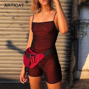 Planet Gates Green / L Transparent Sexy Rompers Womens Jumpsuit Strapless Backless Bandage Bodycon Playsuit Party Jumpsuits For Women 2018