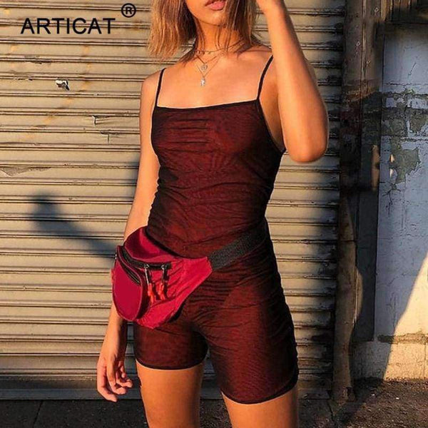 Planet Gates Green / L Transparent Sexy Rompers Womens Jumpsuit Strapless Backless Bandage Bodycon Playsuit Party Jumpsuits For Women 2018
