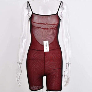 Planet Gates Green / L Transparent Sexy Rompers Womens Jumpsuit Strapless Backless Bandage Bodycon Playsuit Party Jumpsuits For Women 2018