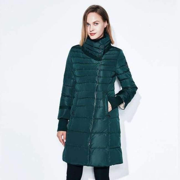 Planet Gates green / L Winter jacket women free scarf Slim Coats Female Warm Parka thick Outwear soft bio down Padded Regular long jackets