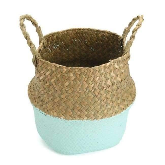 Planet Gates Green Laundry Basket 22*19cm Folding Flower Pot Sea Grass Storage Hanging Vase Home Garden Planter Dirty Clothes Organization