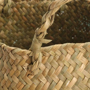 Planet Gates Green Laundry Basket 22*19cm Folding Flower Pot Sea Grass Storage Hanging Vase Home Garden Planter Dirty Clothes Organization