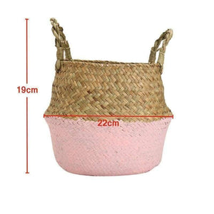 Planet Gates Green Laundry Basket 22*19cm Folding Flower Pot Sea Grass Storage Hanging Vase Home Garden Planter Dirty Clothes Organization