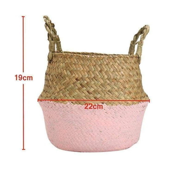 Planet Gates Green Laundry Basket 22*19cm Folding Flower Pot Sea Grass Storage Hanging Vase Home Garden Planter Dirty Clothes Organization