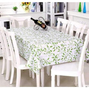 Planet Gates green leaf / 137x137cm PVC TableCloth Waterproof Rectangular Plastic Picnic Cloth for Tea Table Home Textile Fashion Love Festive Red MJ033