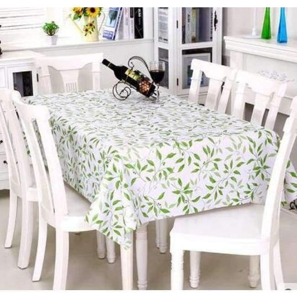 Planet Gates green leaf / 137x137cm PVC TableCloth Waterproof Rectangular Plastic Picnic Cloth for Tea Table Home Textile Fashion Love Festive Red MJ033