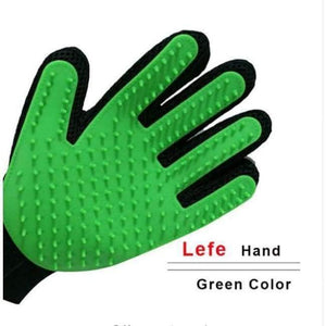 Planet Gates green left / one size Cat Grooming Gloves Dog Hair Remover Gentle Deshedding Brush Comb Tool Pet Massage Mitt with Enhanced Long/Short Fur
