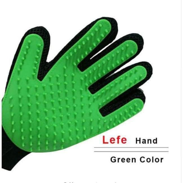 Planet Gates green left / one size Cat Grooming Gloves Dog Hair Remover Gentle Deshedding Brush Comb Tool Pet Massage Mitt with Enhanced Long/Short Fur