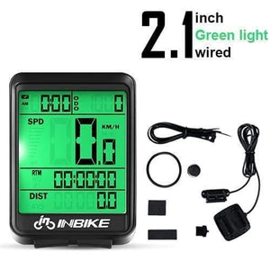 Planet Gates Green Light-Wired Waterproof Bicycle Computer Wireless And Wired MTB Bike Cycling Odometer Stopwatch Speedometer Watch LED Digital Rate
